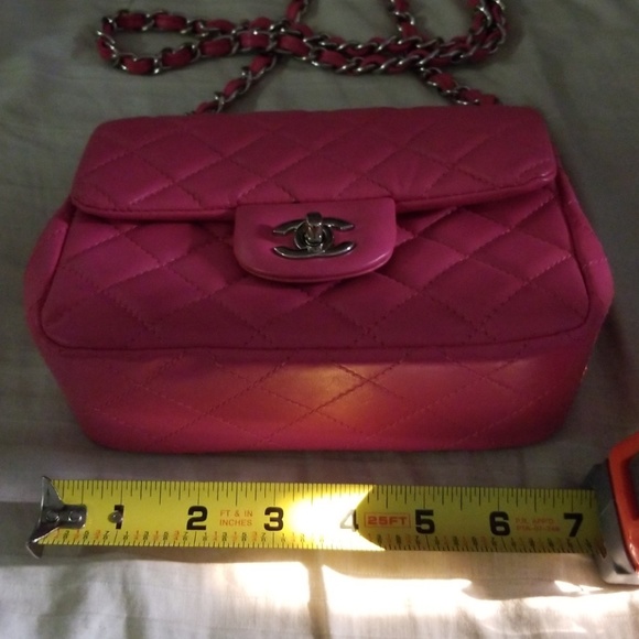 Hot Pink 100% Authentic Chanel Cavisr Square Bag r - Picture 2 of 7